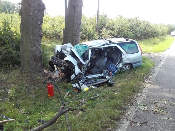 Na Kutnohorsku narazilo auto do stromu, řidič nepřežil. ZDROJ: HSZ SČK