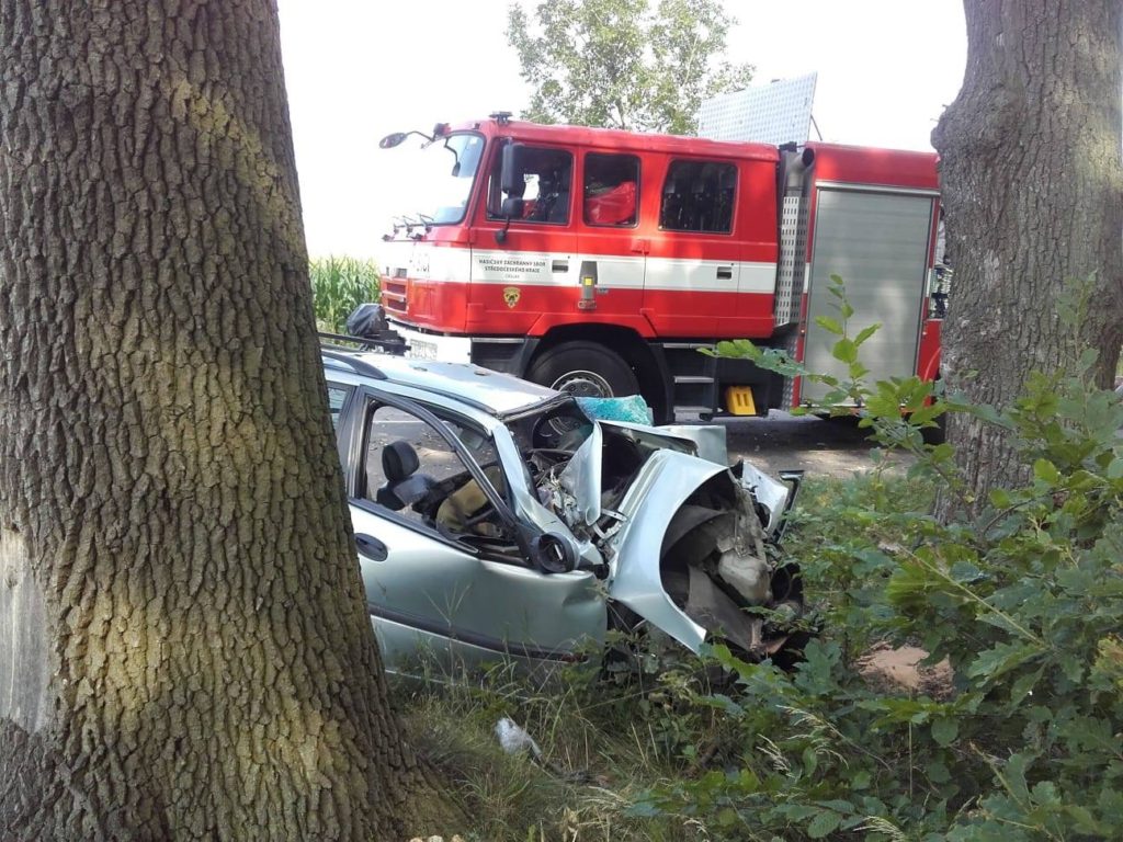 Na Kutnohorsku narazilo auto do stromu, řidič nepřežil. ZDROJ: HSZ SČK