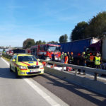 Dvě dopravní nehody a osm havarovaných kamionů na D2 u Brna FOTO: HZS JMK